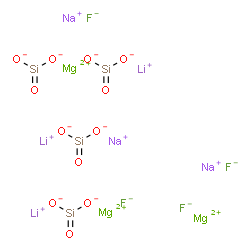 Lithium magnesium sodium fluoride silicate structure