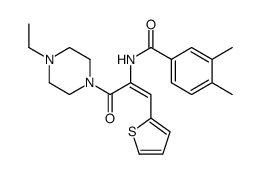 N-[3-(4-ethylpiperazin-1-yl)-3-oxo-1-thiophen-2-ylprop-1-en-2-yl]-3,4-dimethylbenzamide Structure