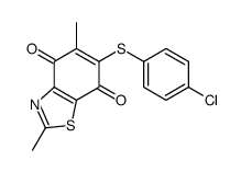 6-(4-chlorophenyl)sulfanyl-2,5-dimethyl-1,3-benzothiazole-4,7-dione结构式