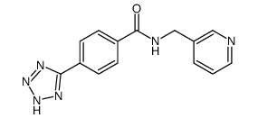 N-(pyridin-3-ylmethyl)-4-(2H-tetrazol-5-yl)benzamide结构式