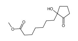 methyl 7-(1-hydroxy-2-oxocyclopentyl)heptanoate结构式