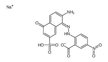 sodium hydrogen 2-[(2-amino-5-hydroxy-7-sulphonato-1-naphthyl)azo]-5-nitrobenzoate structure