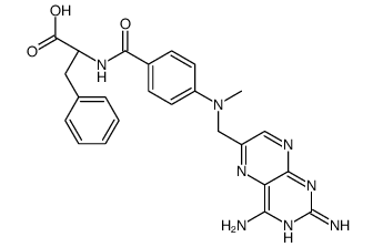 (2S)-2-[[4-[(2,4-diaminopteridin-6-yl)methyl-methylamino]benzoyl]amino]-3-phenylpropanoic acid Structure