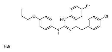[N-(4-bromophenyl)-N'-[2-(4-chlorophenyl)ethyl]carbamimidoyl]-(4-prop-2-enoxyphenyl)azanium,bromide结构式