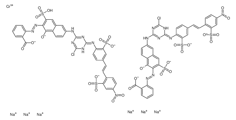 hexasodium hydrogen bis[2-[[6-[[4-chloro-6-[[4-[2-(4-nitro-2-sulphophenyl)vinyl]-3-sulphophenyl]amino]-1,3,5-triazin-2-yl]amino]-1-hydroxy-3-sulpho-2-naphthyl]azo]benzoato(5-)]chromate(7-) picture