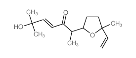 (E)-2-(5-ethenyl-5-methyl-oxolan-2-yl)-6-hydroxy-6-methyl-hept-4-en-3-one结构式