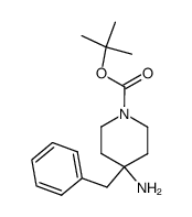 tert-butyl 4-amino-4-benzylpiperidine-1-carboxylate结构式