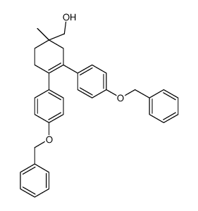 [1-methyl-3,4-bis(4-phenylmethoxyphenyl)cyclohex-3-en-1-yl]methanol结构式