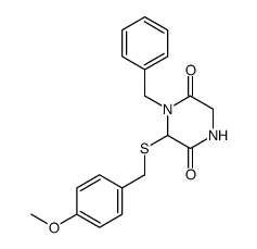 1-Benzyl-6-(4-methoxy-benzylsulfanyl)-piperazine-2,5-dione结构式