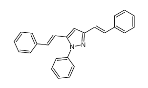 1-phenyl-3,5-bis(2-phenylethenyl)pyrazole结构式