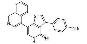 3-(4-aminophenyl)-7-isoquinolin-4-ylthieno[3,2-c]pyridin-4-amine结构式