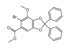 6-bromo-7-methoxy-2,2-diphenylbenzo[1,3]dioxole-5-carboxylic acid methyl ester Structure