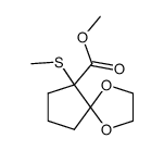 methyl 6-methylthio-1,4-dioxaspiro(4.4)nonane-6-carboxylate Structure