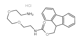 (9H-Fluoren-9-yl)methyl (2-(2-(2-aminoethoxy)ethoxy)ethyl)carbamate hydrochloride Structure