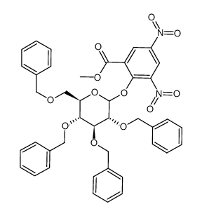 2,4-dinitro-6-(methoxycarbonyl)phenyl 2,3,4,6-tetra-O-benzyl-α,β-D-glucopyranoside Structure