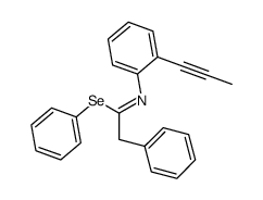 (Z)-phenyl 2-phenyl-N-[2-(prop-1-ynyl)phenyl]ethaneselenoimidate结构式