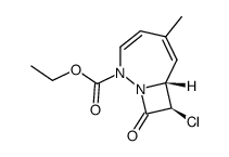 <7α,8α>-8-Chlor-6-methyl-9-oxo-1,2-diazabicyclo<5.2.0>nona-3,5-dien-2-carbonsaeure-ethylester结构式