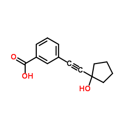 3-[(1-Hydroxycyclopentyl)ethynyl]benzoic acid结构式