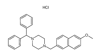 1-benzhydryl-4-(6-methoxy-2-naphthyl)methylpiperazine hydrochloride Structure