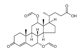 Chol-4-en-24-oic acid, 7,12-bis(formyloxy)-3-oxo-, (7α,12α)结构式