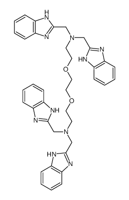 N,N,N',N'-tetrakis(2'-benzimidazolylmethyl)-1,4-diethylene amino glycol ether Structure