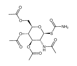 2-acetamido-3,4,6-tri-O-acetyl-1-carbamoyl-2-deoxy-1-thio-β-D-glucopyranose Structure