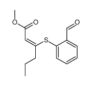 (Z)-3-(2-formyl-phenylsulfanyl)-hex-2-enoic acid methyl ester Structure