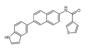 N-[6-(1H-吲哚-5-基)-2-萘]-3-噻吩羧酰胺结构式