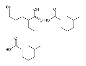 (2-ethylhexanoato-O)bis(isooctanoato-O)cerium structure