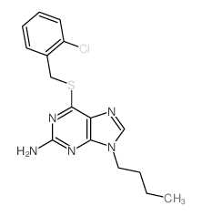 9-butyl-6-[(2-chlorophenyl)methylsulfanyl]purin-2-amine结构式