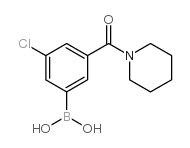 (3-氯-5-(哌啶-1-羰基)苯基)硼酸结构式