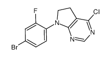 7-(4-bromo-2-fluorophenyl)-4-chloro-6,7-dihydro-5H-pyrrolo[2,3- d]pyrimidine结构式