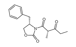 (S)-1-((S)-4-benzyl-2-oxo-oxazolidin-3-yl)-2-methylpentane-1,3-dione结构式