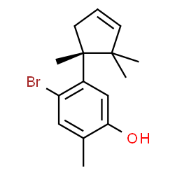 4-Bromo-2-methyl-5-[(R)-1,2,2-trimethyl-3-cyclopenten-1-yl]phenol结构式