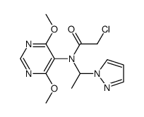 2-chloro-N-(4,6-dimethoxy-5-pyrimidinyl)-N-[1,(1-pyrazolyl)ethyl]acetamide Structure