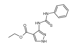 ethyl 3-(3-phenylthioureido)-1H-pyrazole-4-carboxylate结构式