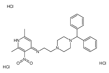 N-[2-(4-benzhydrylpiperazin-1-yl)ethyl]-2,6-dimethyl-3-nitropyridin-4-amine,trihydrochloride Structure