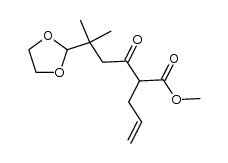 methyl 2-allyl-5-(1,3-dioxolan-2-yl)-5-methyl-3-oxohexanoate结构式