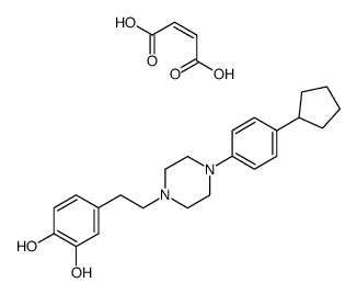 1-(4-cyclopentylphenyl)-4-(2-(3,4-dihydroxyphenyl)ethyl)piperazine maleate Structure