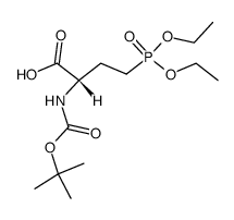 2-((tert-butoxycarbonyl)amino)-4-(diethoxyphosphoryl)butanoic acid结构式