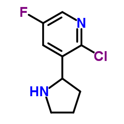 2-Chloro-5-fluoro-3-(2-pyrrolidinyl)pyridine结构式