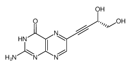 2-Amino-6-((S)-3,4-dihydroxy-but-1-ynyl)-3H-pteridin-4-one结构式