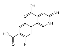 2-amino-5-(4-carboxy-3-fluorophenyl)pyridine-4-carboxylic acid结构式