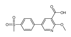 2-methoxy-5-(4-methylsulfonylphenyl)pyridine-3-carboxylic acid结构式