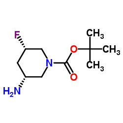 2-Methyl-2-propanyl (3R,5S)-3-amino-5-fluoro-1-piperidinecarboxylate结构式