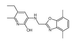 3-[(4,7-dimethyl-1,3-benzoxazol-2-yl)methylamino]-5-ethyl-6-methyl-1H-pyridin-2-one结构式