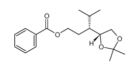 (R)-3-((R)-2,2-dimethyl-1,3-dioxolan-4-yl)-4-methylpentyl benzoate结构式