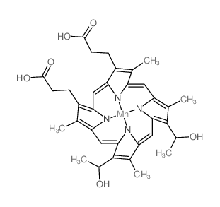 3-[(1Z,4Z,10Z,14Z)-18-(2-carboxyethyl)-8,13-bis(1-hydroxyethyl)-3,7,12,17-tetramethylporphyrin-21,22,23,24-tetraid-2-yl]propanoic acid,manganese Structure