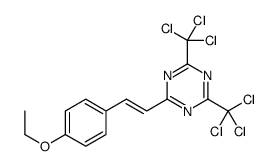 2-[2-(4-ethoxyphenyl)ethenyl]-4,6-bis(trichloromethyl)-1,3,5-triazine Structure