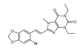 8-[(E)-2-(6-Bromo-1,3-benzodioxol-5-yl)vinyl]-1,3-diethyl-7-methy l-3,7-dihydro-1H-purine-2,6-dione Structure